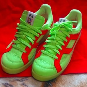 FA X Adidas Experiment 2 (f**king awesome)Volt Green and Red Sneakers